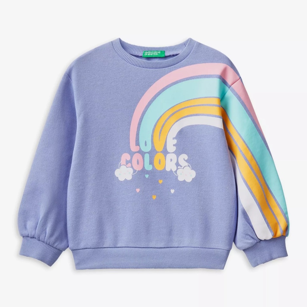 United Colors Of Benetton Rainbow Print Crewneck Sweatshirt